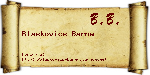 Blaskovics Barna névjegykártya